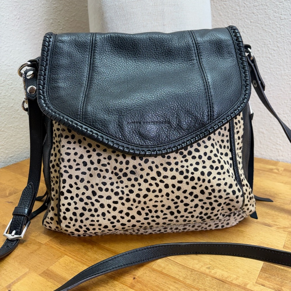 Aimee Kestenberg Black and Cream Spotted Crossbody Bag